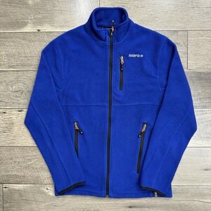 Solaris Fleece Jacket Mens Small Blue Full Zip Mock Neck Pockets Outdoors Casual